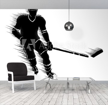 Bild på Silhouette Ice Hockey Player Concept